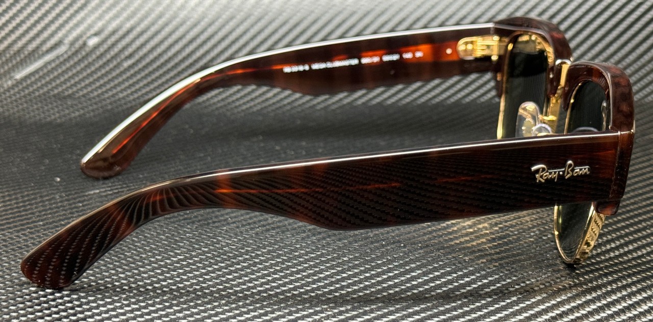 RAY BAN RB0316S 990 31 Tortoise Green Mega Clubmaster Unisex 50 mm Sunglasses
