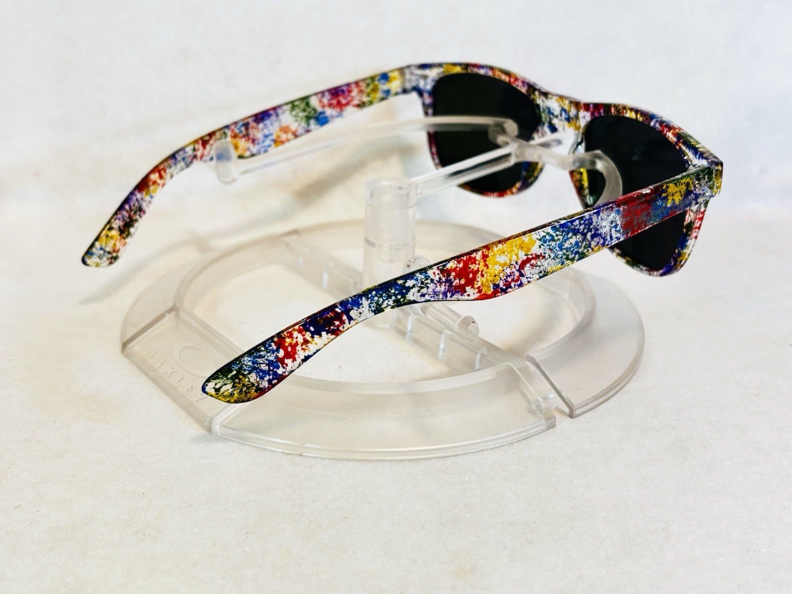 Custom PixelVivid Rainbow Metallic Marble Sunglasses with Gold Mirror Lenses