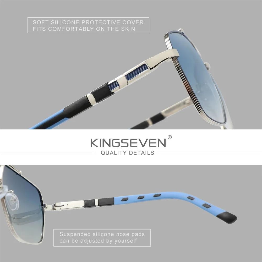 KINGSEVEN Polarized Sunglasses UV400 Square Frame Driving Outdoor Eyewear