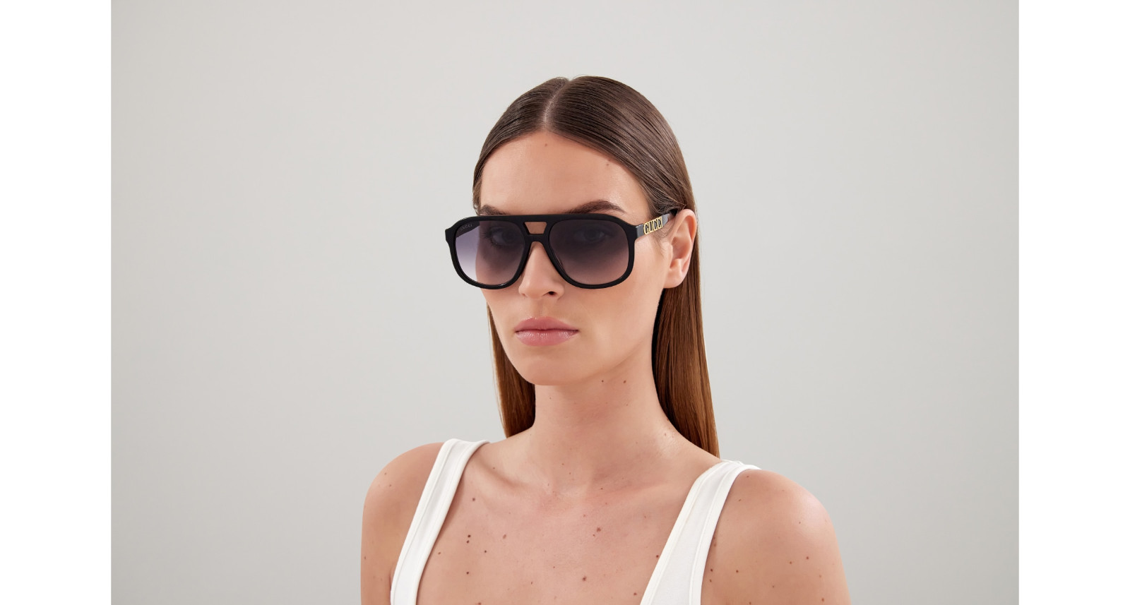 Gucci Men Sunglasses Black Grey Gradient Pilot GG1188S 002 NEW AUTHENTIC