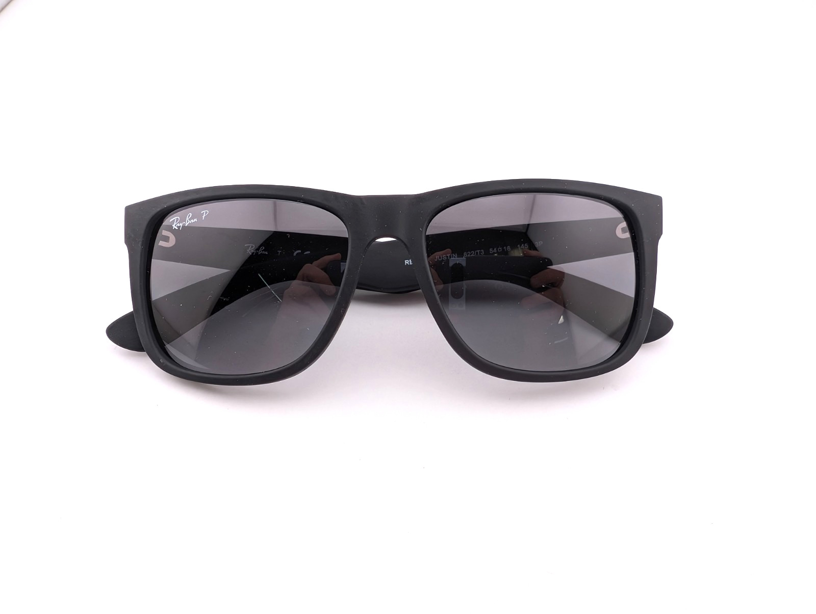 Ray-Ban Sunglasses, Polarized Lenses, Justin RB 4165 622/T3 Matte Blk, 54-16-145