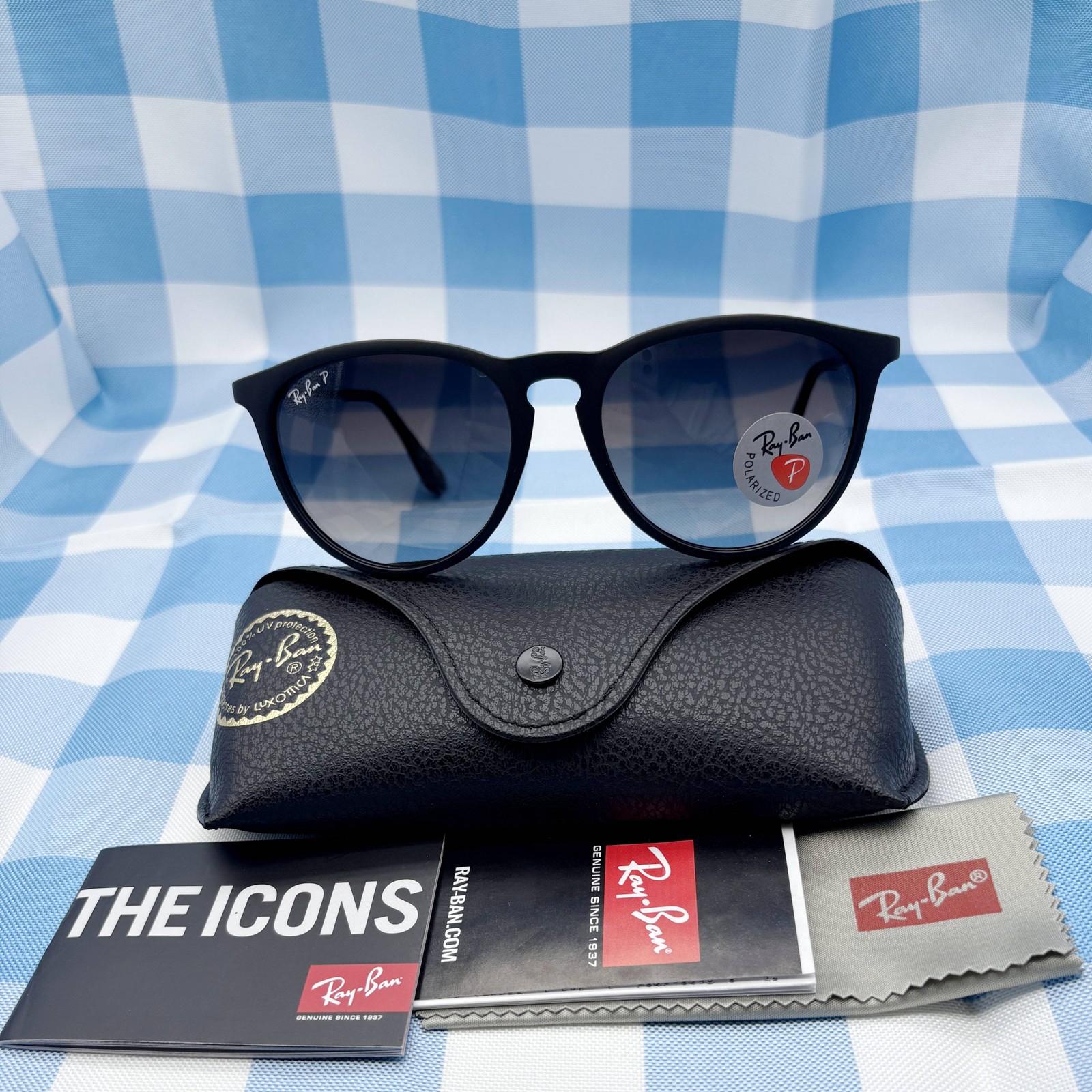 2026 Ray-Ban RB4171 54-18 Erika Matte Black Frame Grey Gradient Polarized Lens