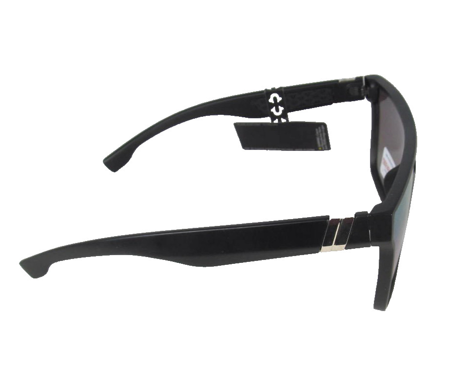 TRUE RELIGION Mens Matte Black Plastic Sunglasses 1-PC Rainbow Mirror Lens