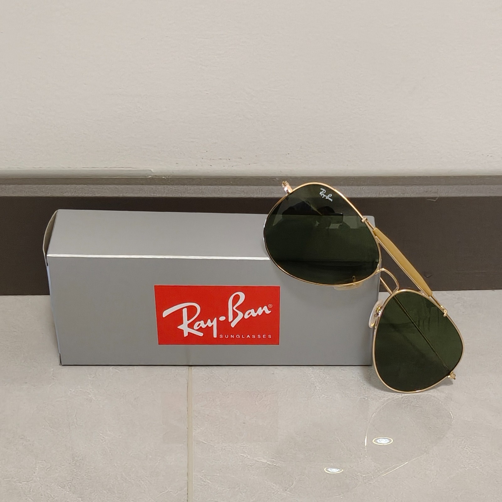 MEN GREEN RB3030 RAY-BAN OUTDOORSMAN SUNGLASSES NED-6258