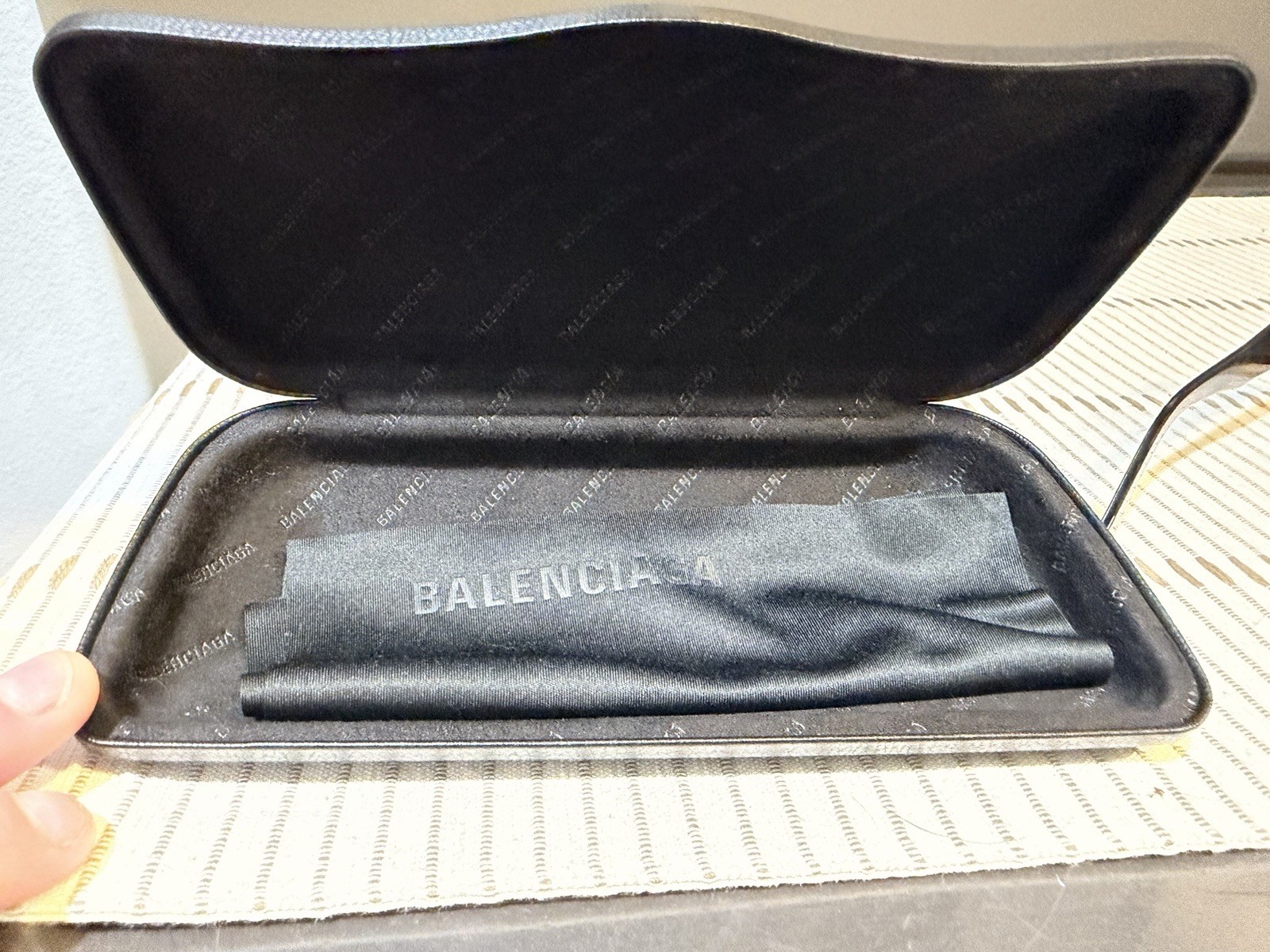 Balenciaga BB0305S Rectangular Sunglasses Black Plastic Frame Grey Tinted 145mm