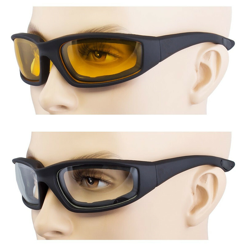 Motorcycle Sunglasses Bike Riding Glasses Clear Lens Wind Resistant Anti Fog Len
