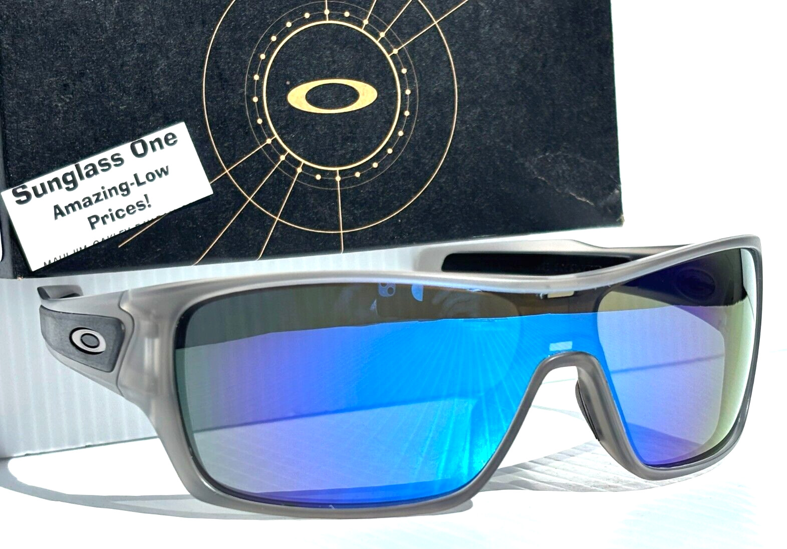 NEW Oakley TURBINE ROTOR Matte Grey POLARIZED Galaxy Blue Lens Sunglass 9307