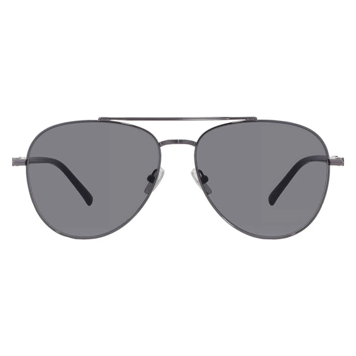 New Salvatore Ferragamo SF316S 027 Dark Ruthenium Aviator Sunglass w/Grey Lenses
