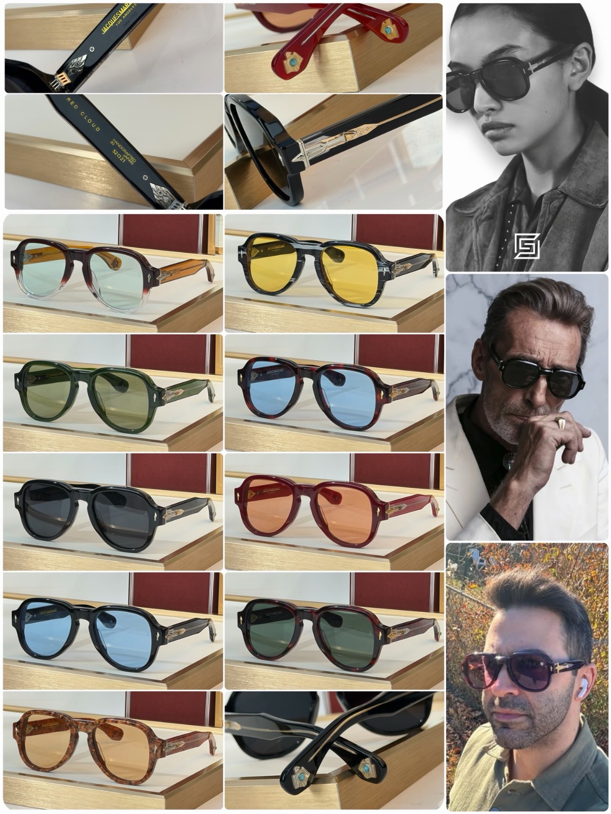 JACQUES MARIE MAGE Style Unisex Sunglasses – MODEL: REDCLOUD SIZE：52口21 150