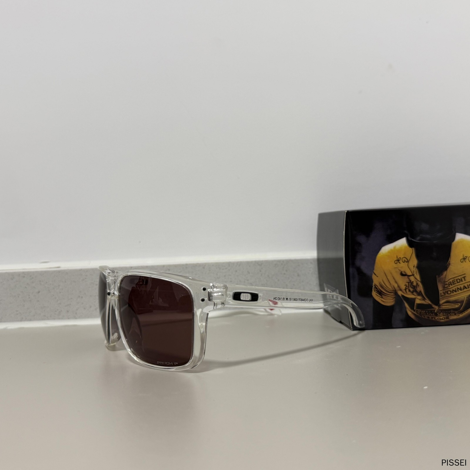 Oakley HOLBROOK PRIZM Brown Lens Sunglasses XXL OO9487 Clear FrameIN BOX