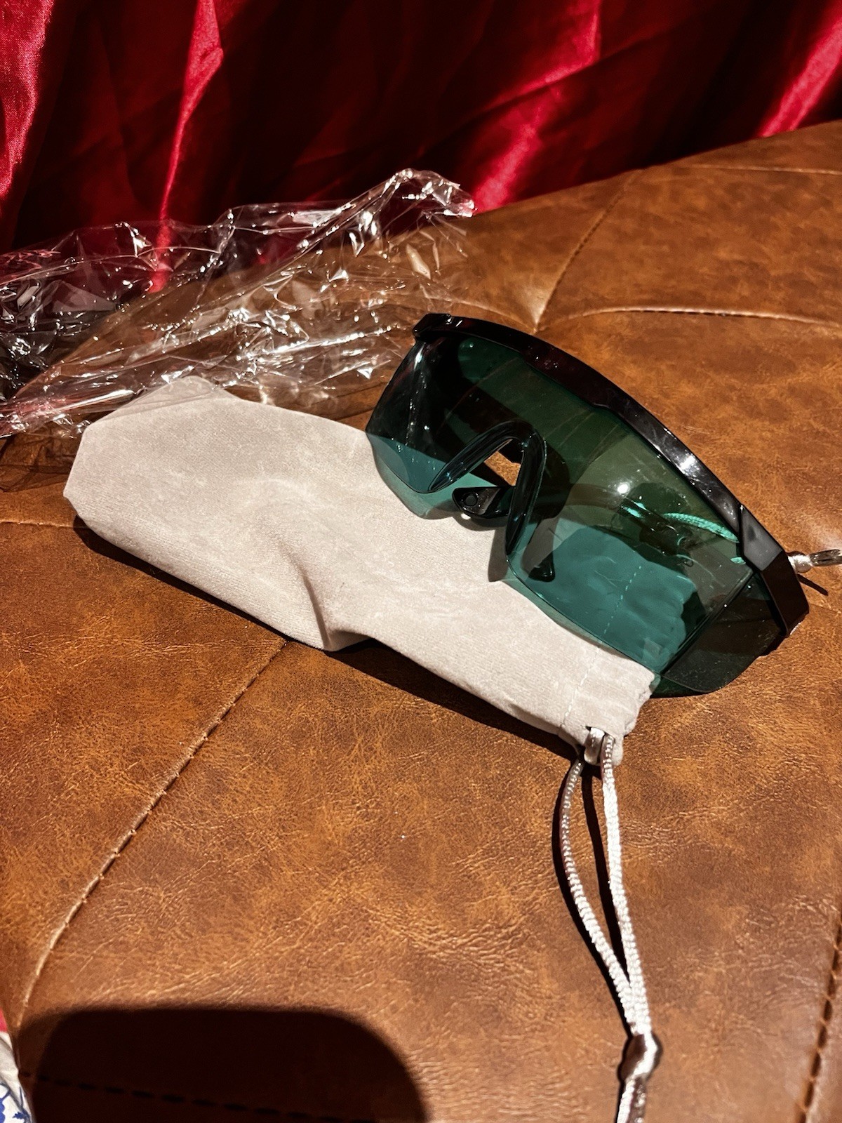 UV Shield Sunglasses – Black Plastic Frame, Green Tinted Plastic Lenses