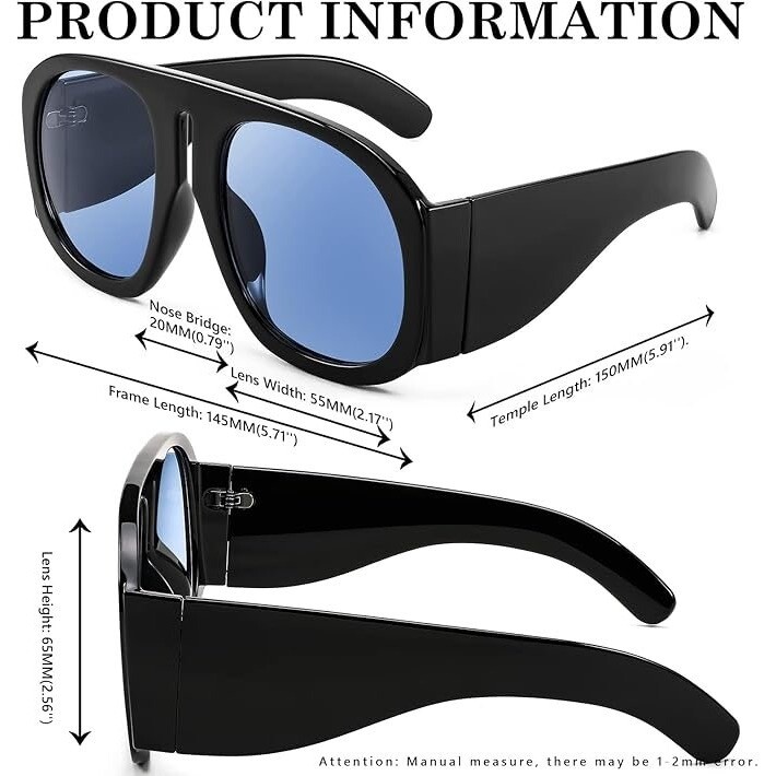 Womens Sunglasses Super Oversized Thick Modern Fashion Shades Trendy Festival