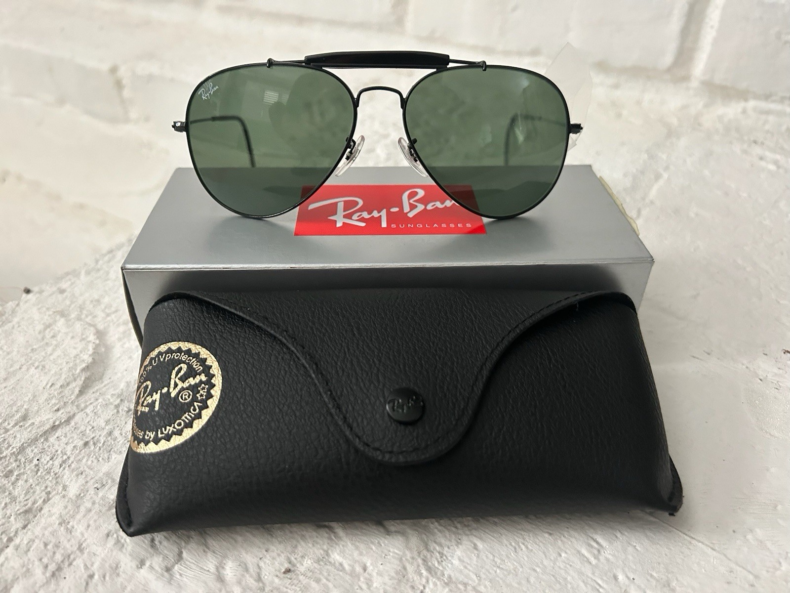 Ray-Ban Outdoorsman RB3030 L9500 Vintage Black Frame with G-15 Green Lens 58MM