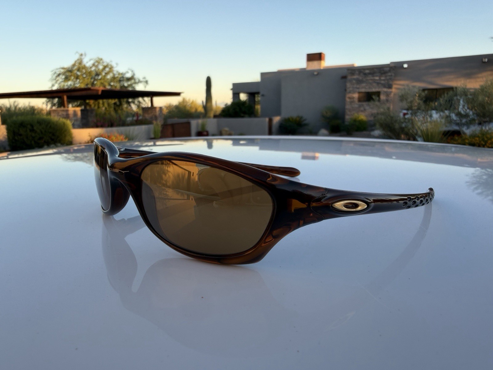 Vintage 1997 Oakley Fives 1.0 Rootbeer Silver Iridium Authentic Made in USA