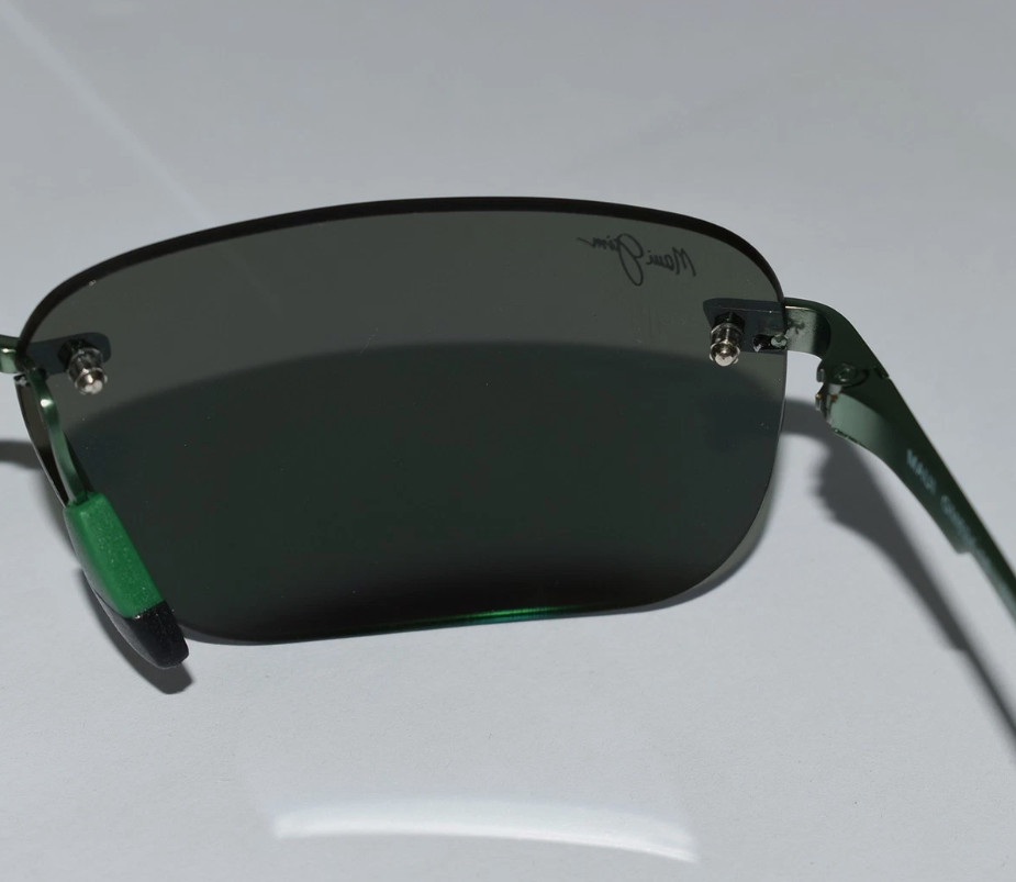 Maui Jim Sunglasses Lanakila GM624-15 Rimless Polarized Sunglasses Green Mirror