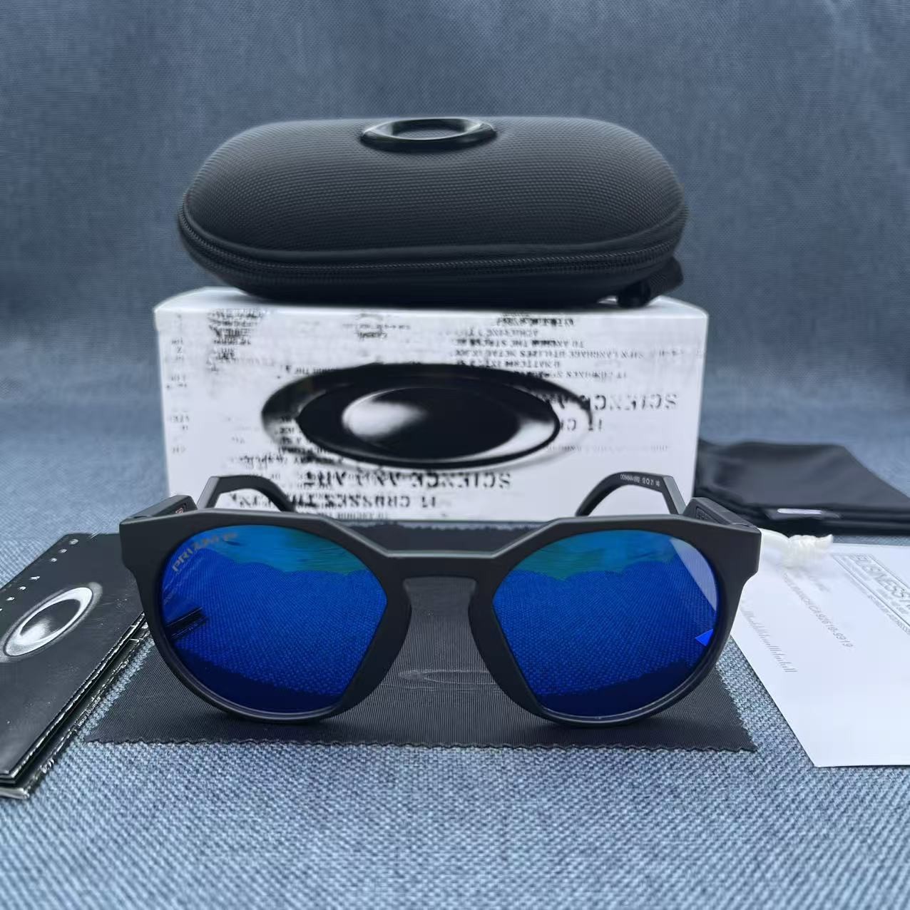 Oakley OO 9464 Hstn Matte Black Prizm Blue Unisex Womens Mens Sunglasses