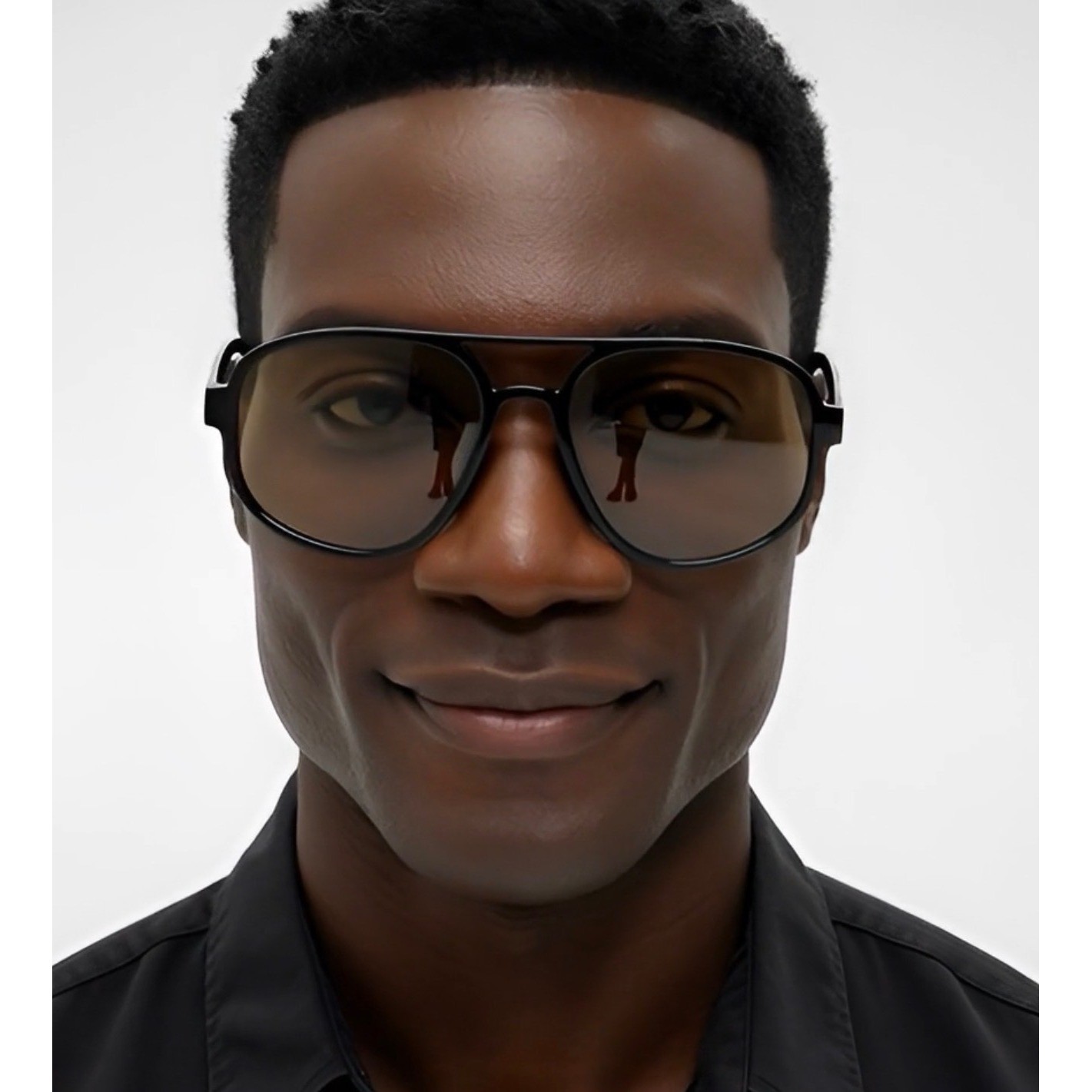 Men’s Sunglasses Designer Hip Hop Black Frame Champagne Lens Classic Pilot Style
