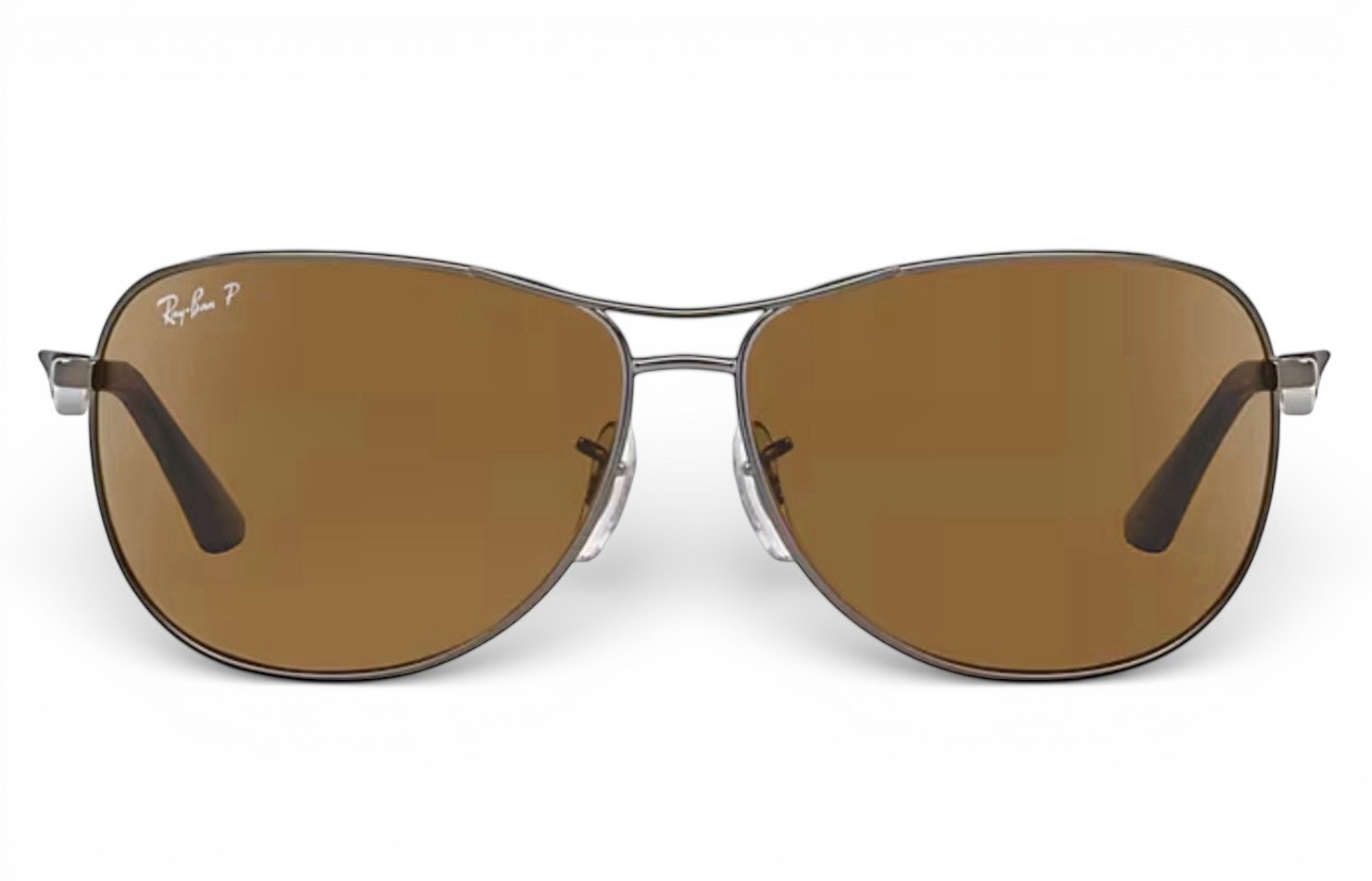 Ray Ban RB3519 029/83 Matte Gunmetal Polarized Brown Sunglasses 59-15mm