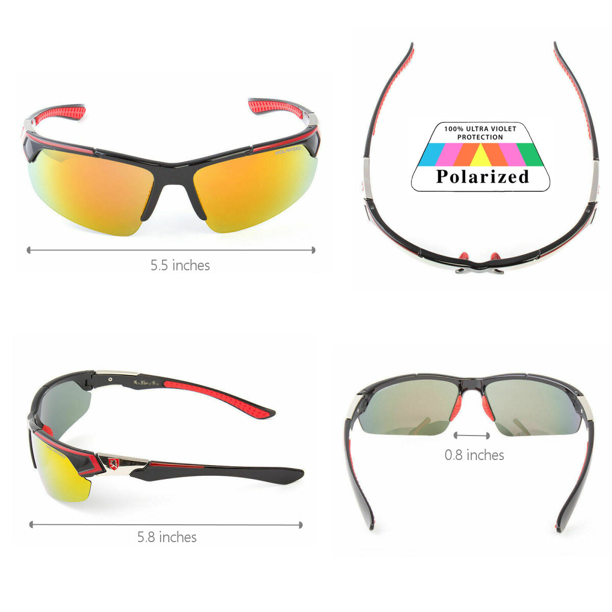 Polarized Sports Sunglasses Outdoor Cycling Driving Fishing Glasses UV400 Wrap