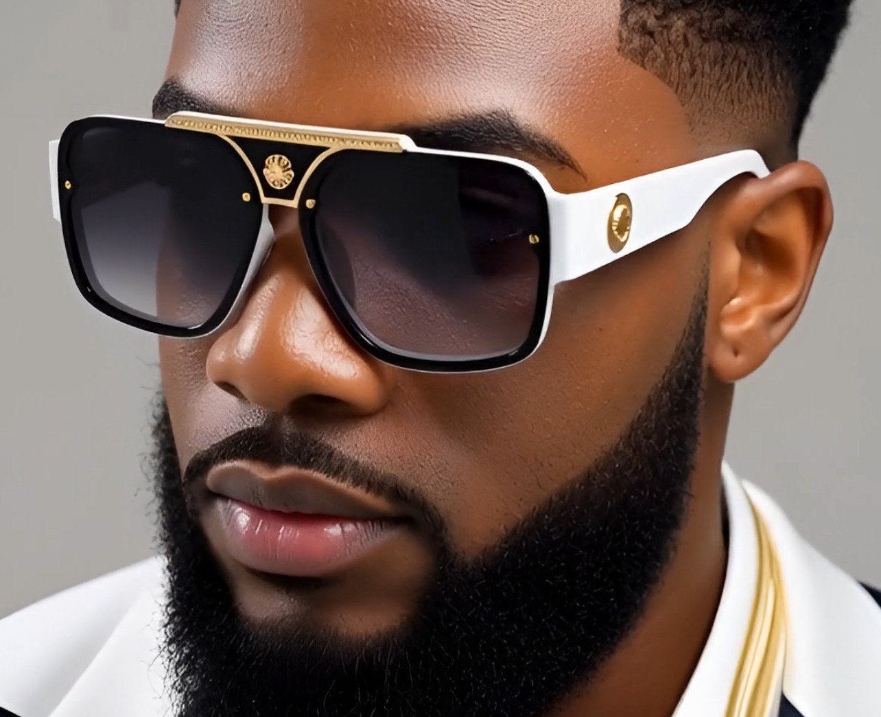 MEN SQUARE DESIGNER SHADES RETRO GOLD RAPPER CLASSIC RETRO LUXURY MODEL EYEWEAR