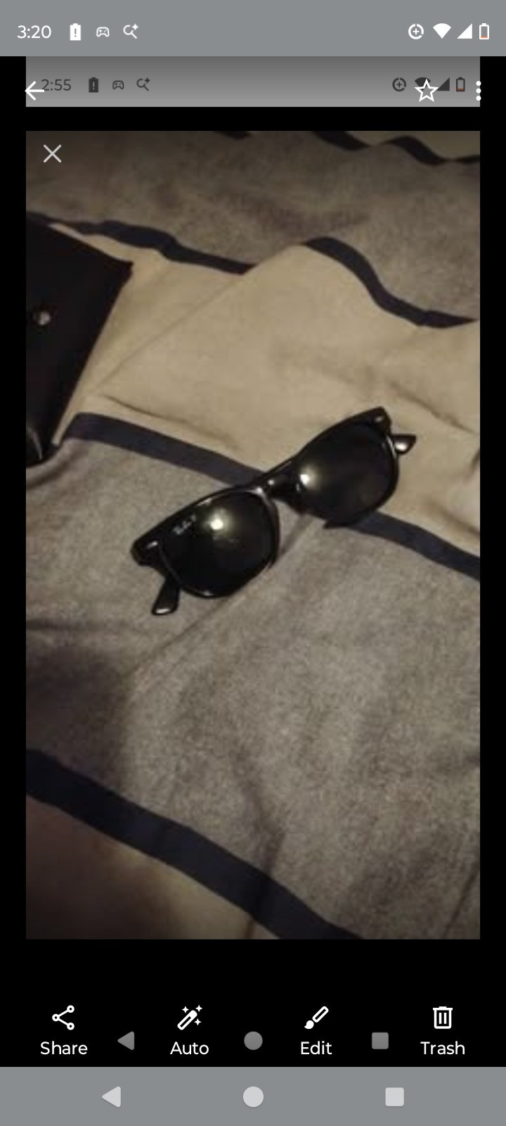 Ray-Ban Rb4420 Wayfarer Sunglasses Black Plastic Frame Tinted Lenses w/ Case
