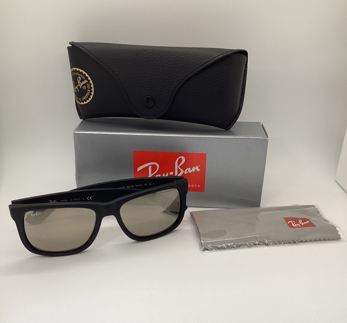 Ray Ban Justin (RB4165-622/5A) Rubber Black 54mm/Gold Mirror Mens Sunglass