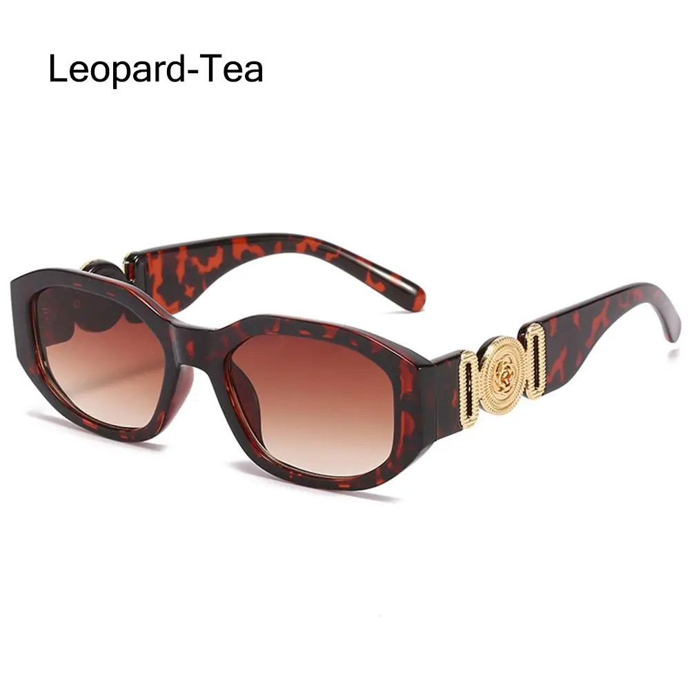 Irregular Oval Sunglasses Metal Rose Accent UV400 Unisex Retro Fashion Shades