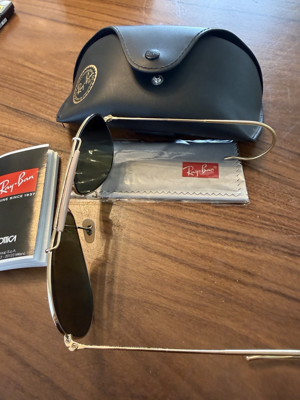 Ray-Ban RB3030 Outdoorsman L0216 Gold Aviator Sunglasses 58-14 Made Italy