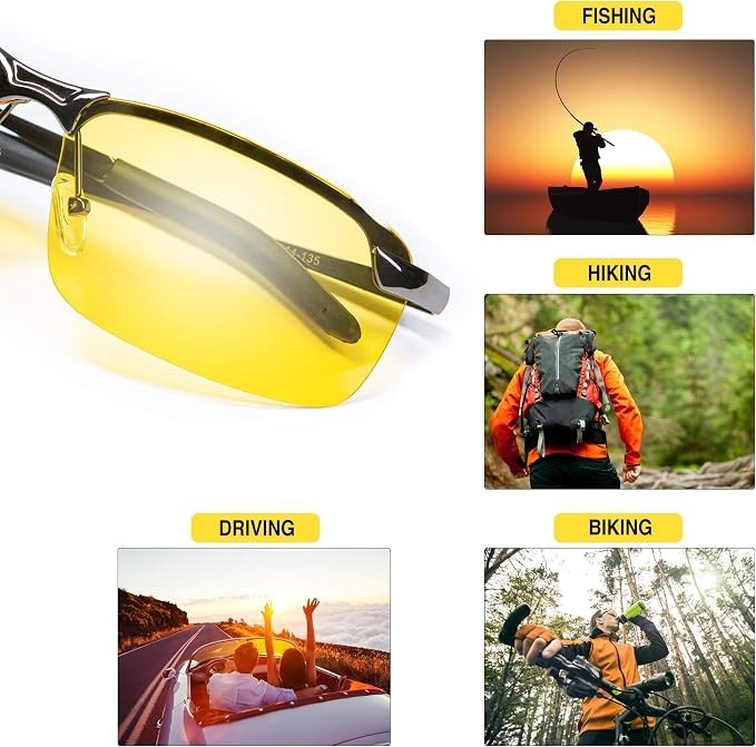Night Driving Glasses anti Glare Polarized with Stylish Case – Night Vision/ Tac