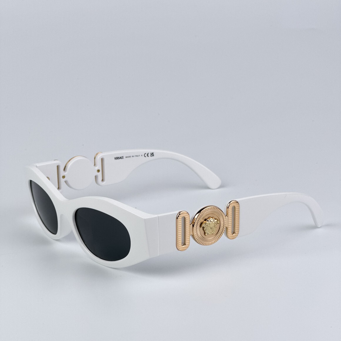 Versace Men AUTHENTIC Sunglasses White Dark Grey Oval VE4480U 314/87 BRAND NEW
