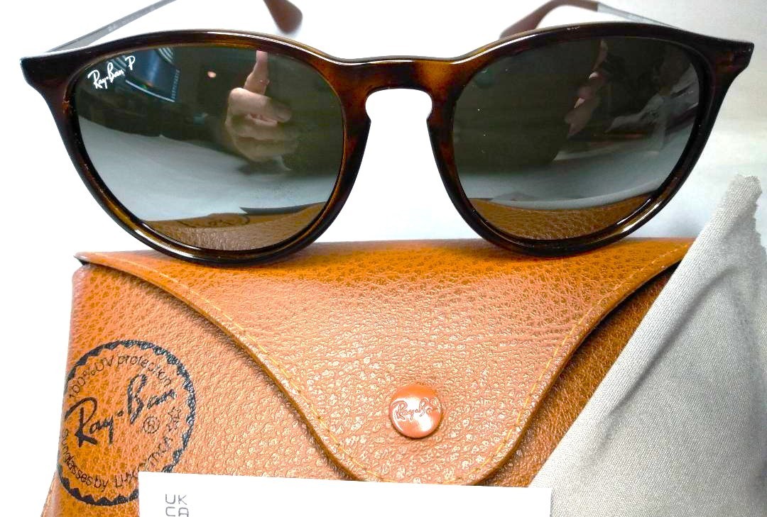 RAY-BAN RB4171 ERICA POLARIZED SUNGLASSES – TORTOISE / G-15 GREEN – 54/18 145