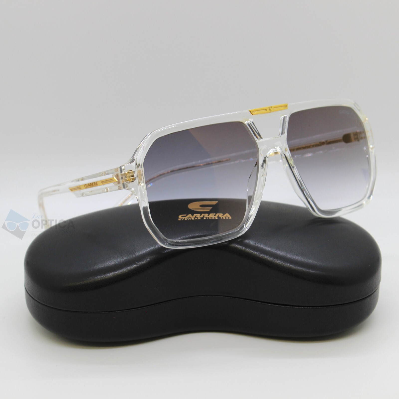 New Carrera Victory C 01 Sunglasses – Crystal Frame / Grey Gold Mirror Lens 60m