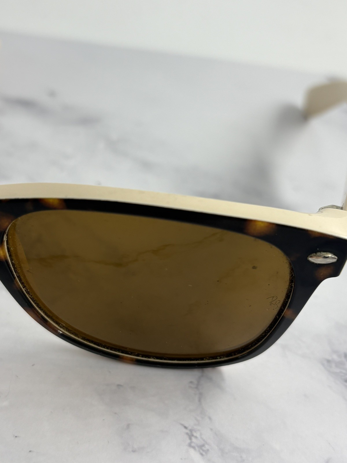 Ray-Ban Wayfarer RB2132 6012 55/18 Sunglasses Orange lenses Pre owned