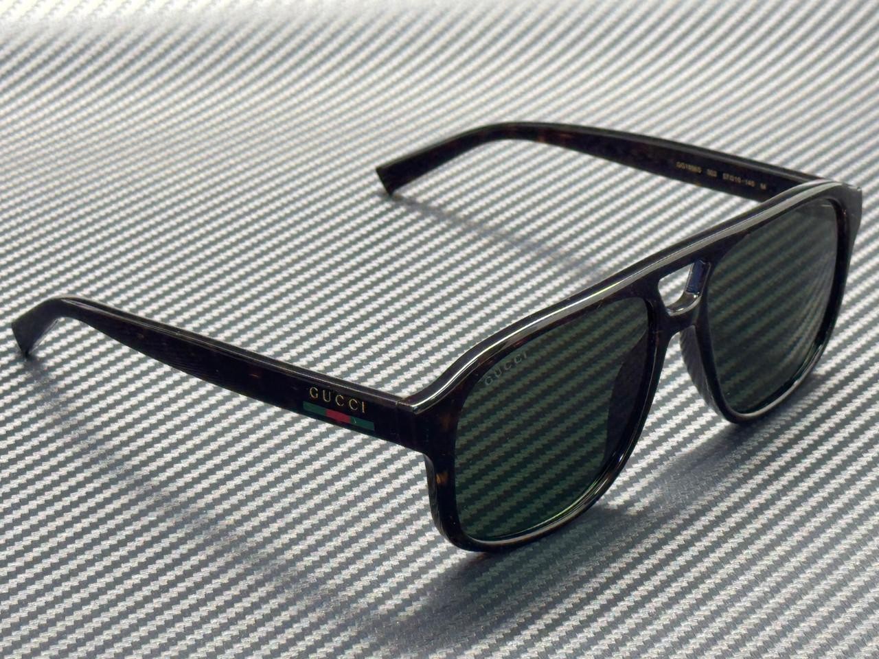 GUCCI GG1856S 002 Havana Green Men’s Medium 57 mm Sunglasses