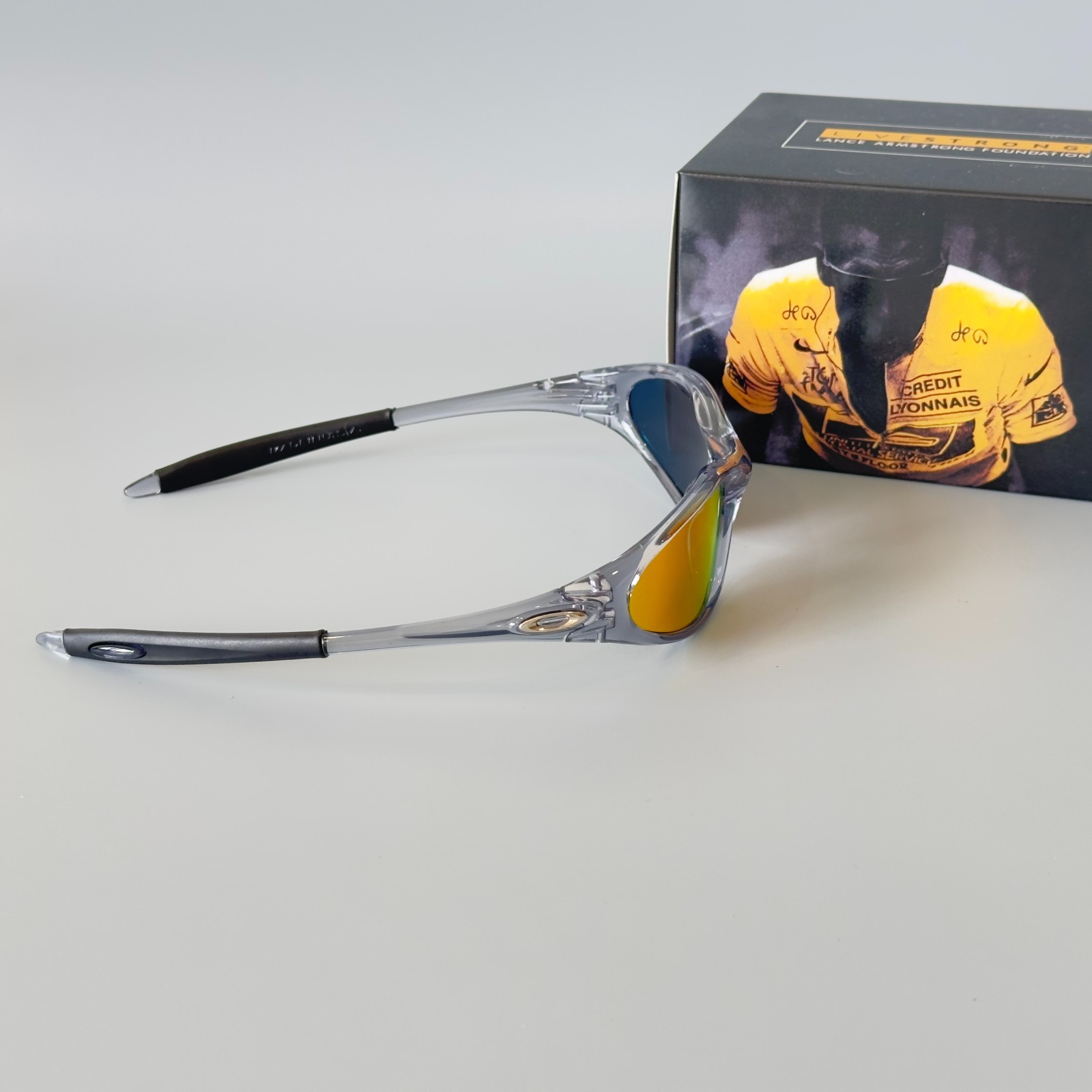 Oakley Minute 1.0 Crystal Gray Fire Iridium Vintage Sunglasses USA w/ Box