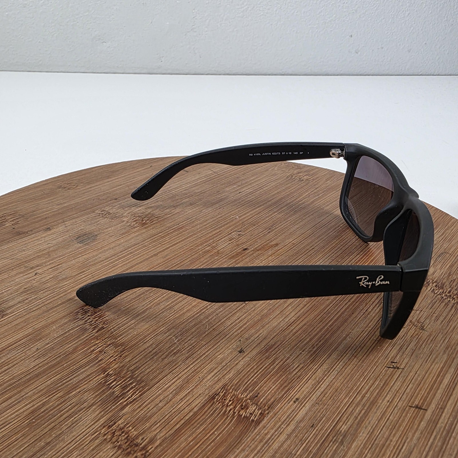 Ray-Ban RB4165L Justin Sunglasses Mens 57-16 Black Gray Polarized Square Brazil