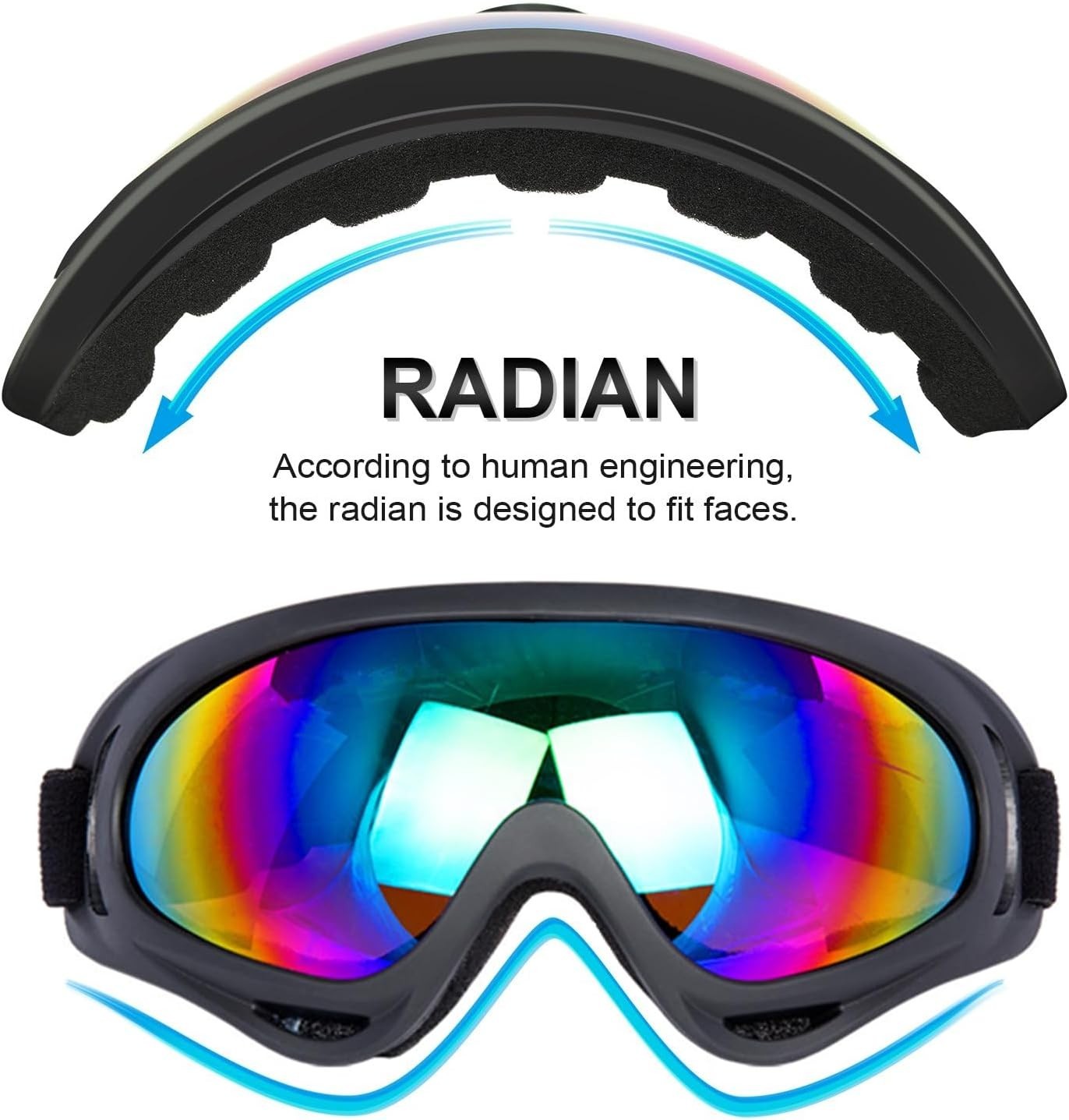 Motorcycle Goggles 2 Pack for Dirt Bike ATV Motocross Riding & Hiking