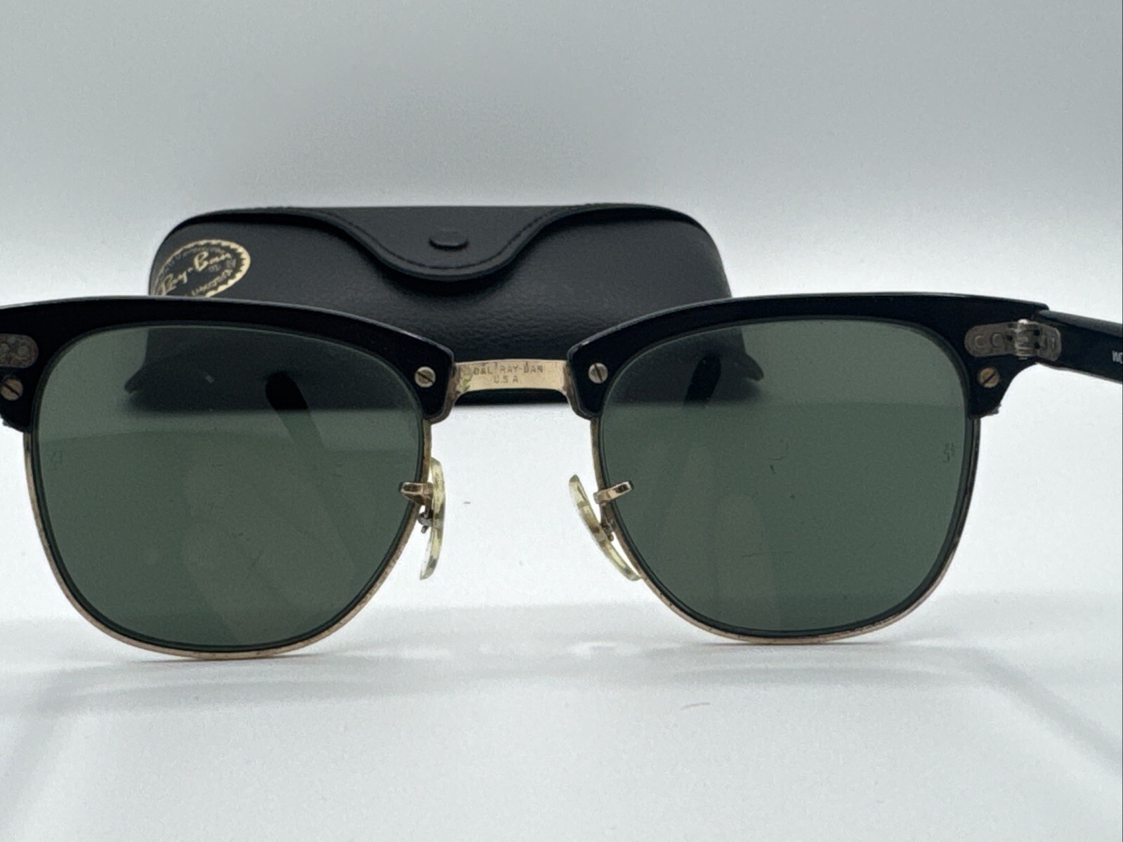 Vintage B L Ray Ban Club master W0365 Black Gold Made In USA