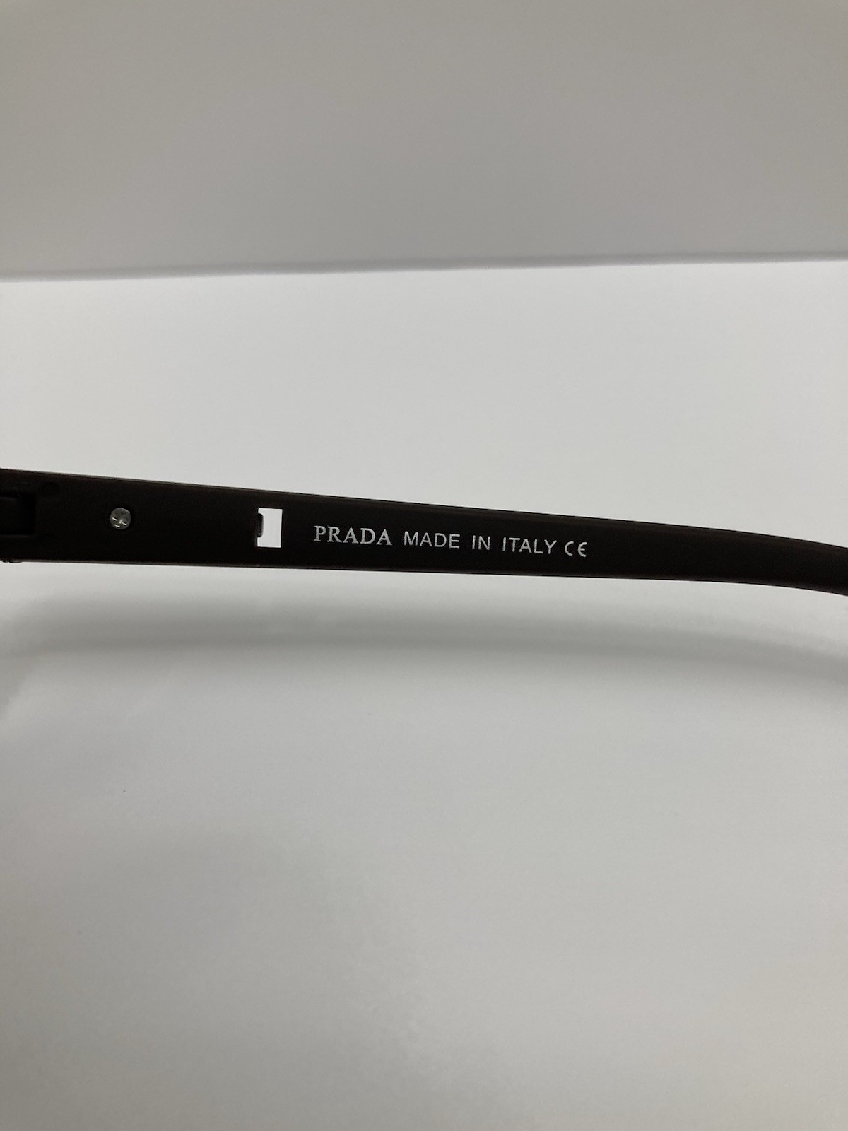 PRADA Men’s Rectangle Sunglasses Black Plastic Frame Brown Tinted Lenses 5100
