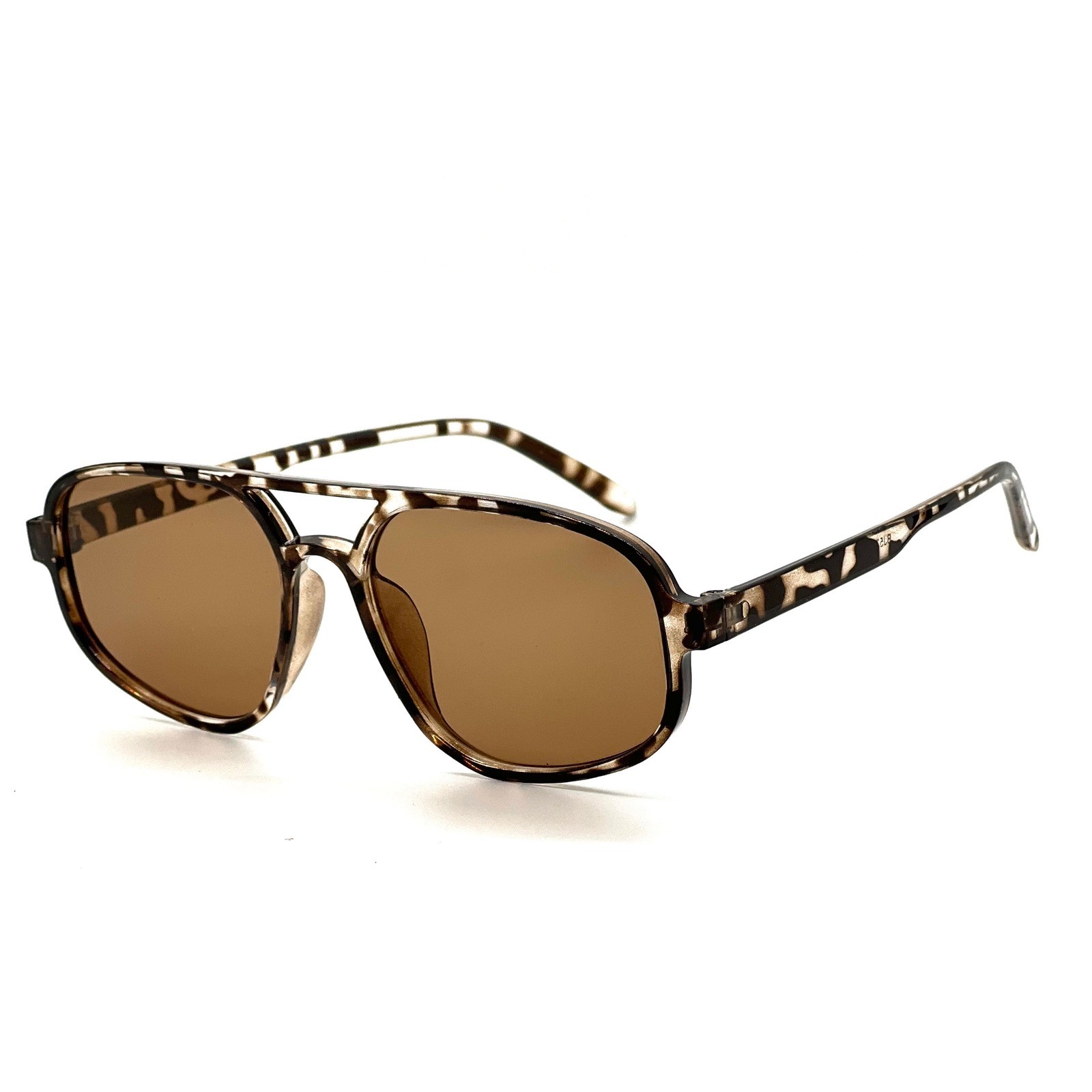 Mens Retro Sunglasses Tortoise Shell Leopard Print Brown Lens Hip Hop Rapper