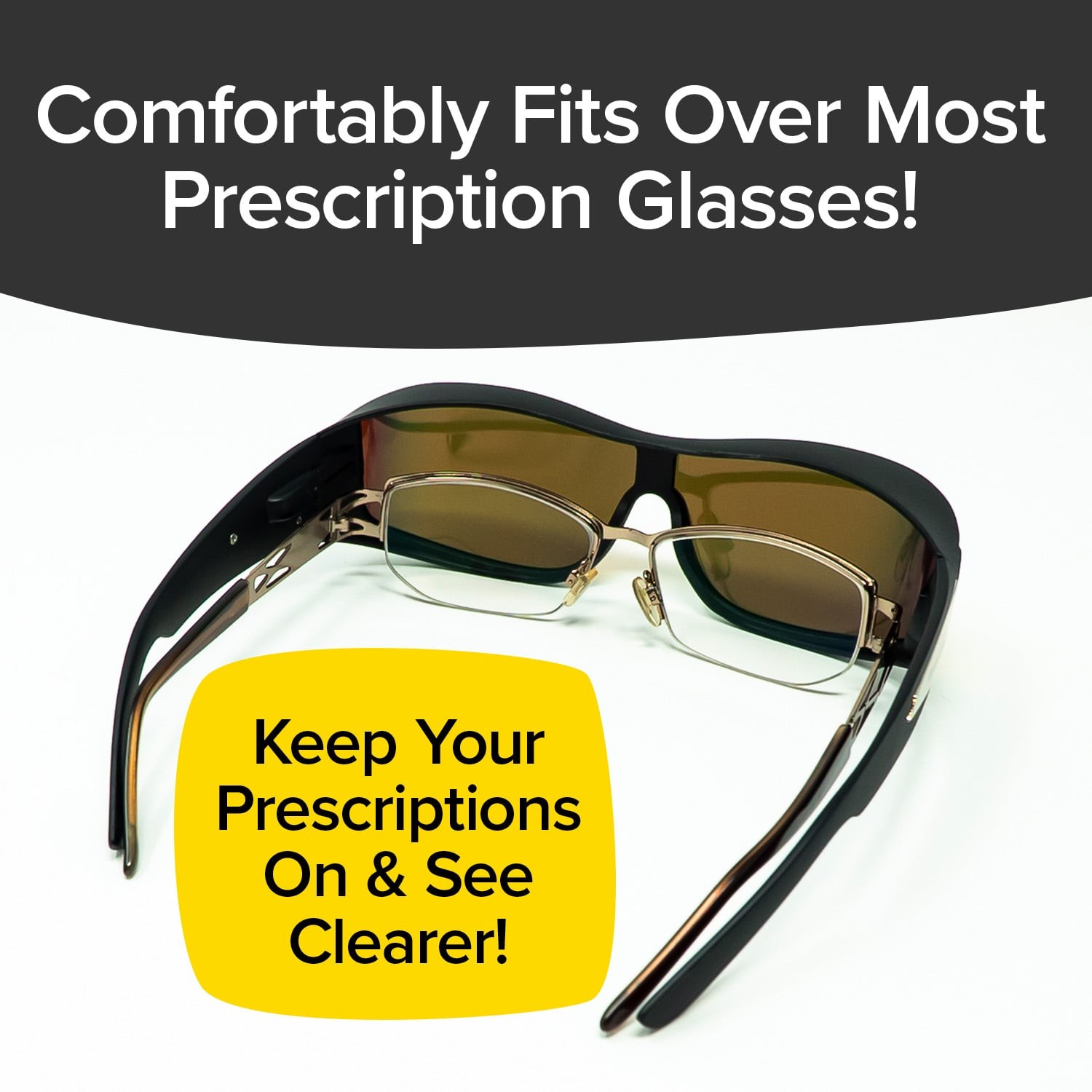 BattleVision As Seen on TV Wrap Arounds Polarized Sunglasses Fit Over