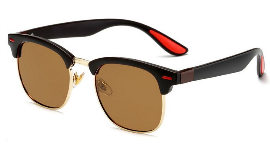 Classic Retro Rivet Polarized Sunglass Men Fashion Accessory Plastic Eyewear 1pc