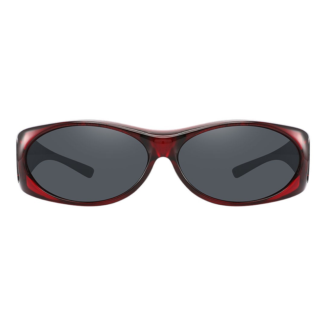 Polarized Sunglasses Medium Fit Over Glasses Rectangular OTG Frame Anti-Glare