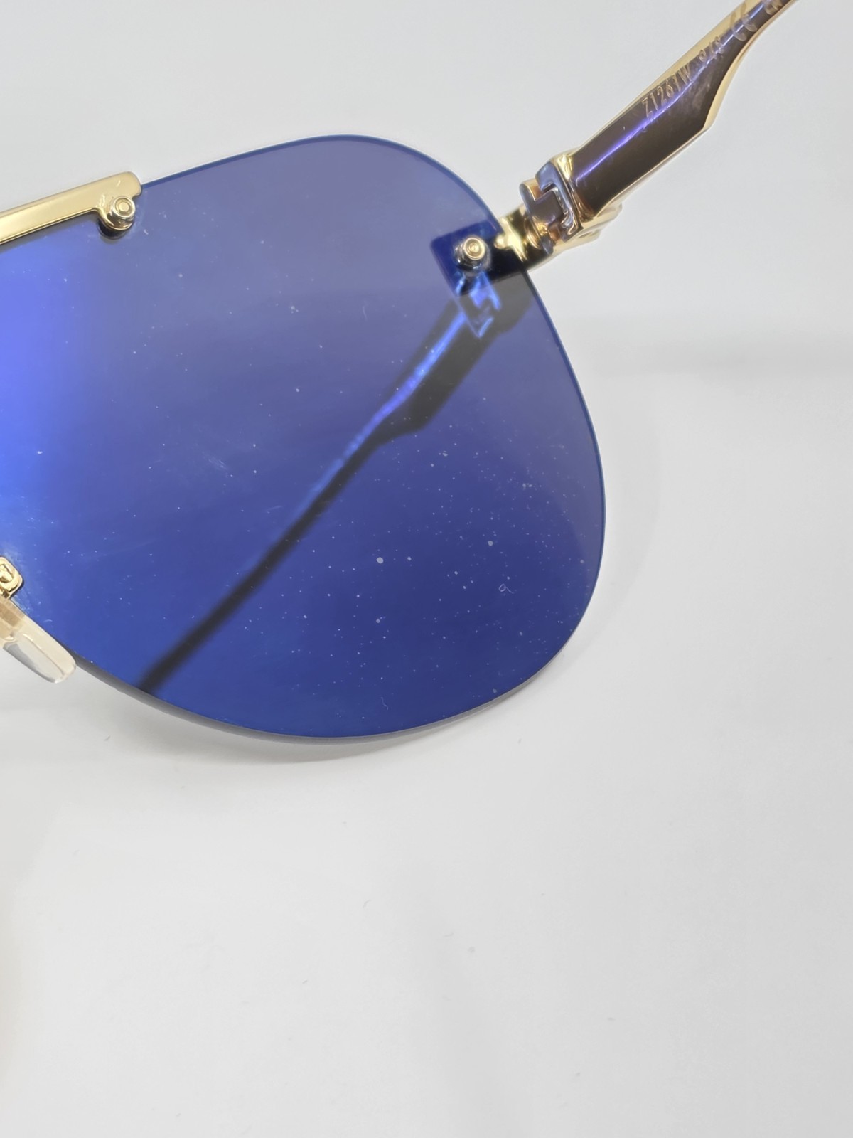 Louis Vuitton Ash Aviator Rimless Sunglasses Gold Frame Z1261W SEE PHOTOS