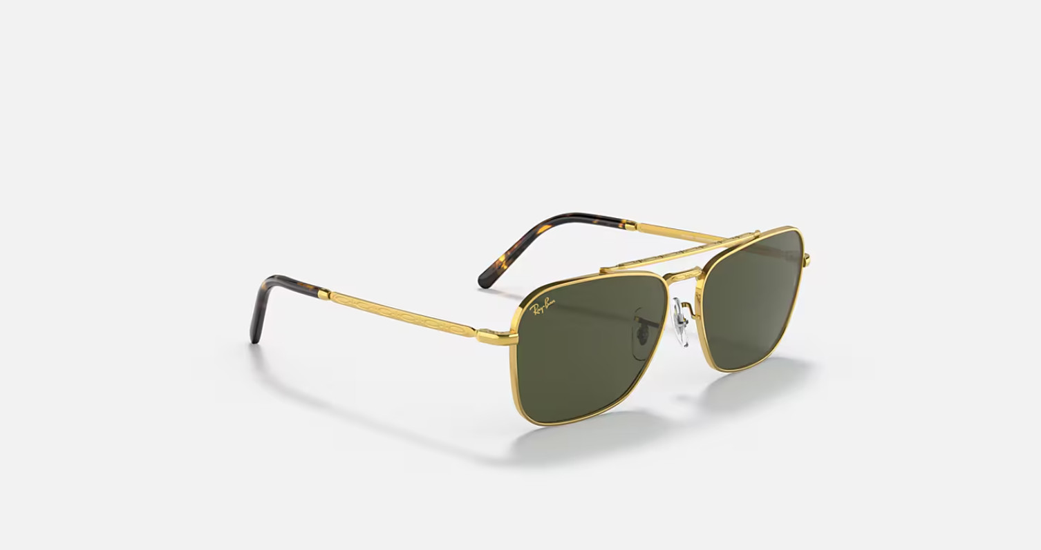 Ray-Ban New Caravan Polished Gold/Green Classic 58mm Sunglasses RB3636 919631 58