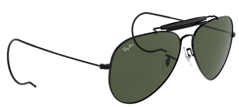 Ray-Ban Outdoorsman Black l Crystal Green RB3030 L9500 58mm