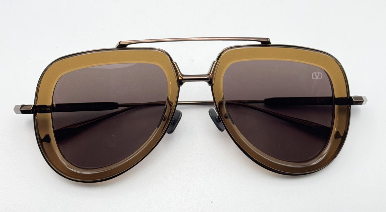 Valentino Sunglasses V-LSTORY-VLS-129D Brown Aviator Frame Brown Lens 50mm NEW