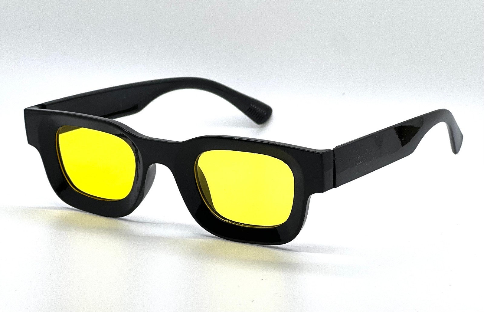 Men’s Sunglasses Square UV 400 Protection Black Frame Blue Lens Rapper Luxury