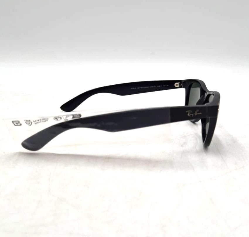 Ray-Ban RB2132 Black Rubber Frame Black Lens New Wayfarer Sunglasses