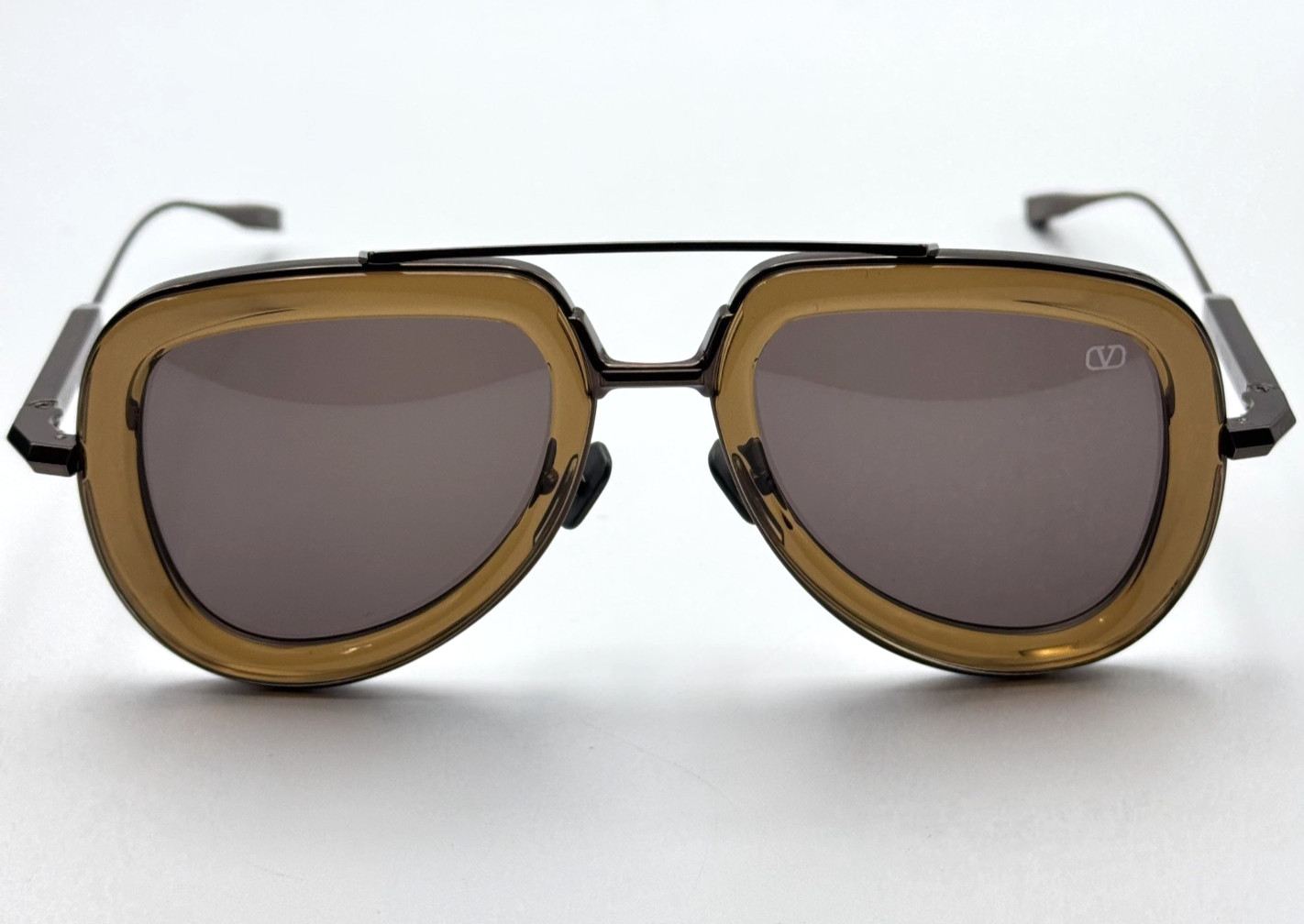 Valentino Sunglasses V-LSTORY-VLS-129D Brown Aviator Frame Brown Lens 50mm NEW